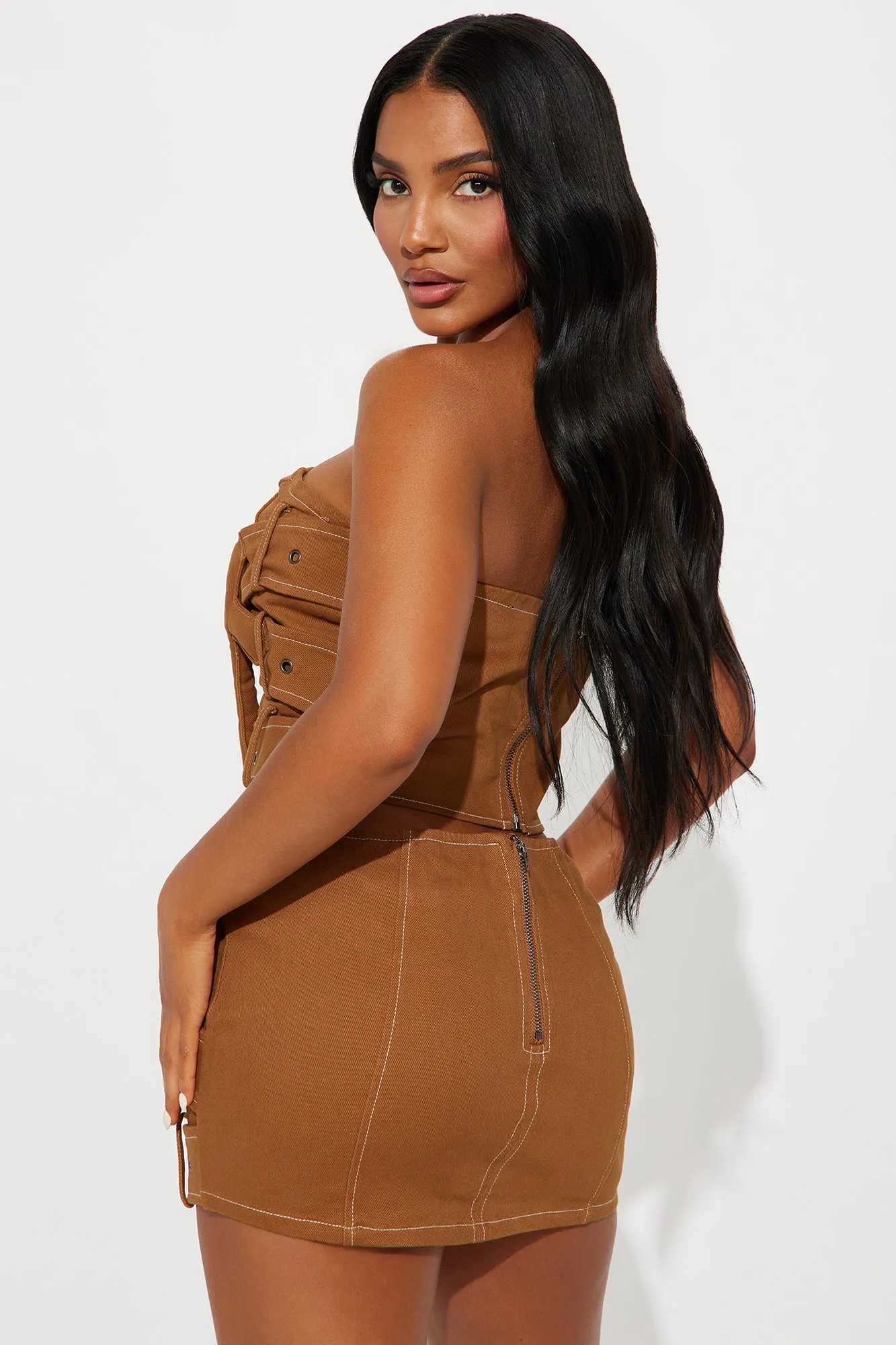 Sacred Time Micro Mini Skirt Set - Brown sold by Fashion Nova product image thumbnail 2