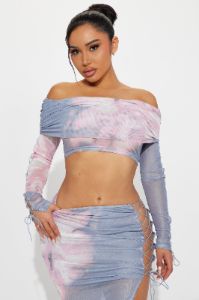 Fantasy Mesh Skirt Set - Blue/combo sold by Fashion Nova