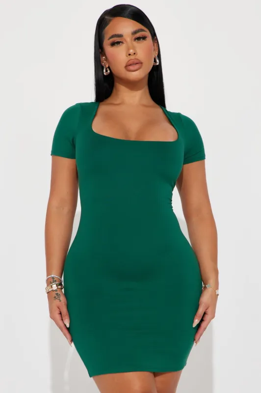 Grace Double Lined Mini Dress - Hunter sold by Fashion Nova