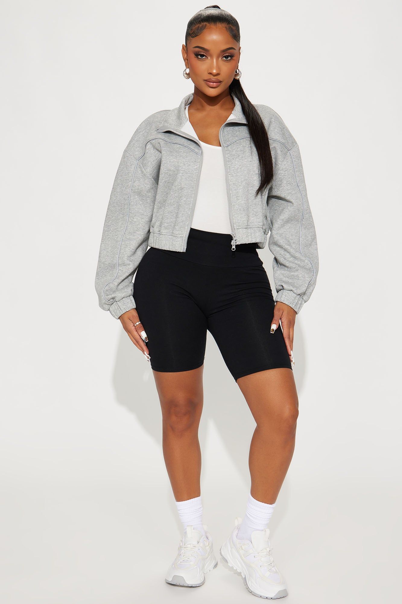 Cloudy Days Lounge Jacket - Heather Grey sold by Fashion Nova product image thumbnail 2