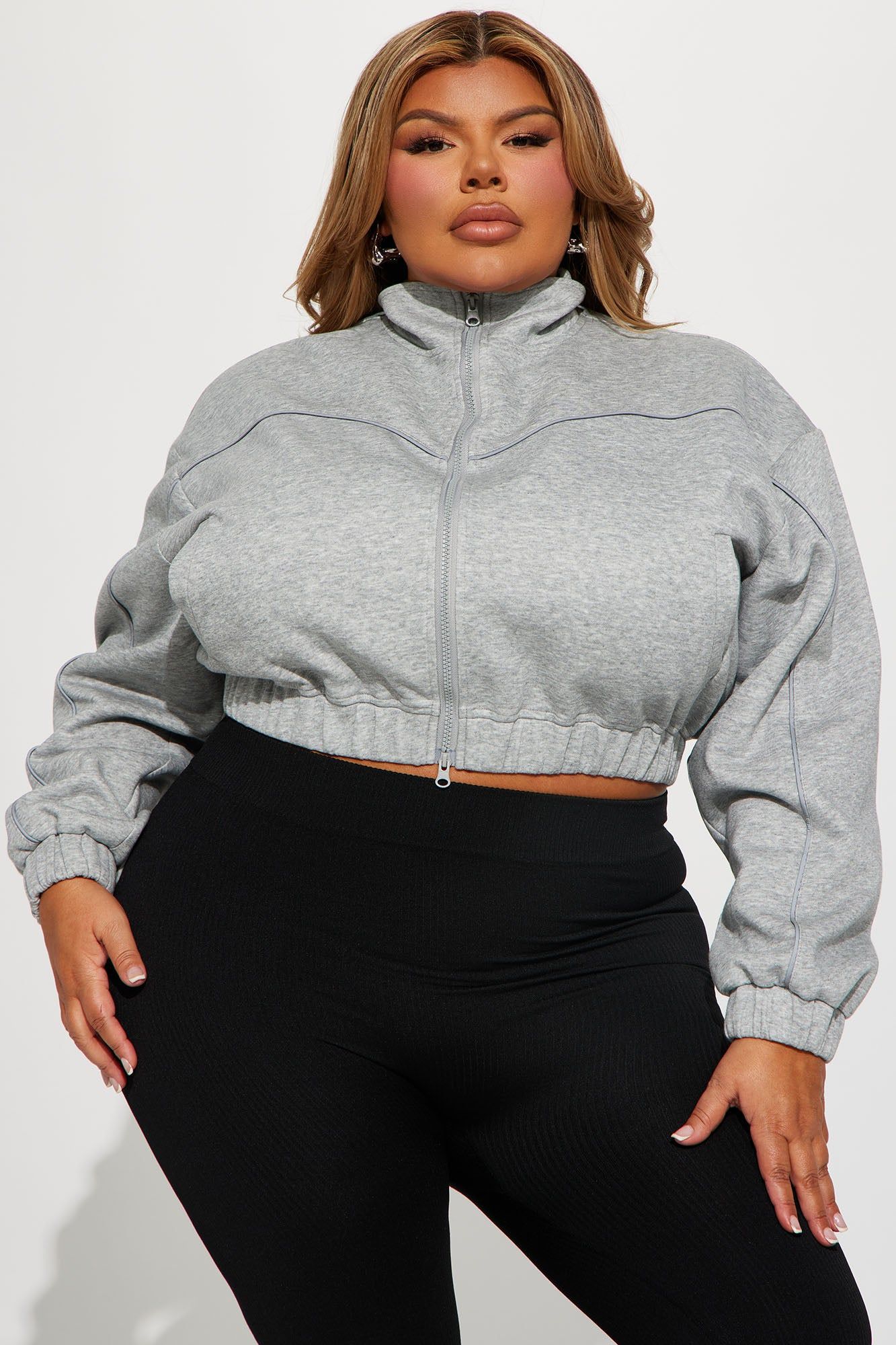Cloudy Days Lounge Jacket - Heather Grey sold by Fashion Nova product image thumbnail 6