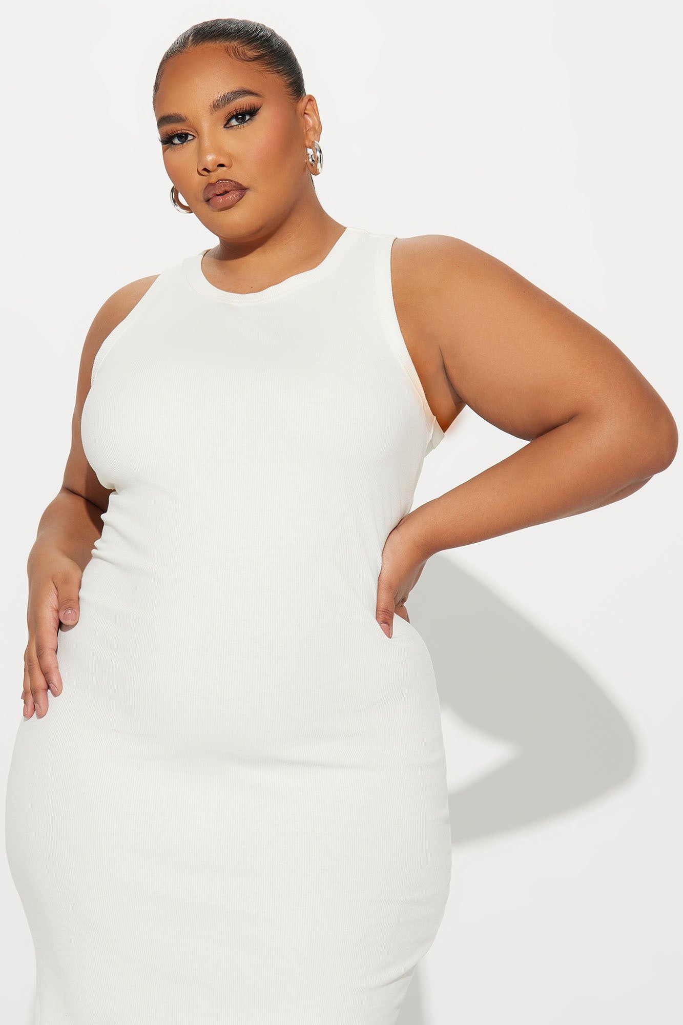 Kate Ribbed Midi Dress - Cream sold by Fashion Nova product image thumbnail 5