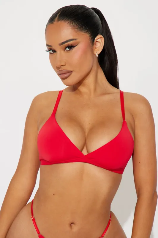 Nova Microfiber Triangle Bralette - Red sold by Fashion Nova