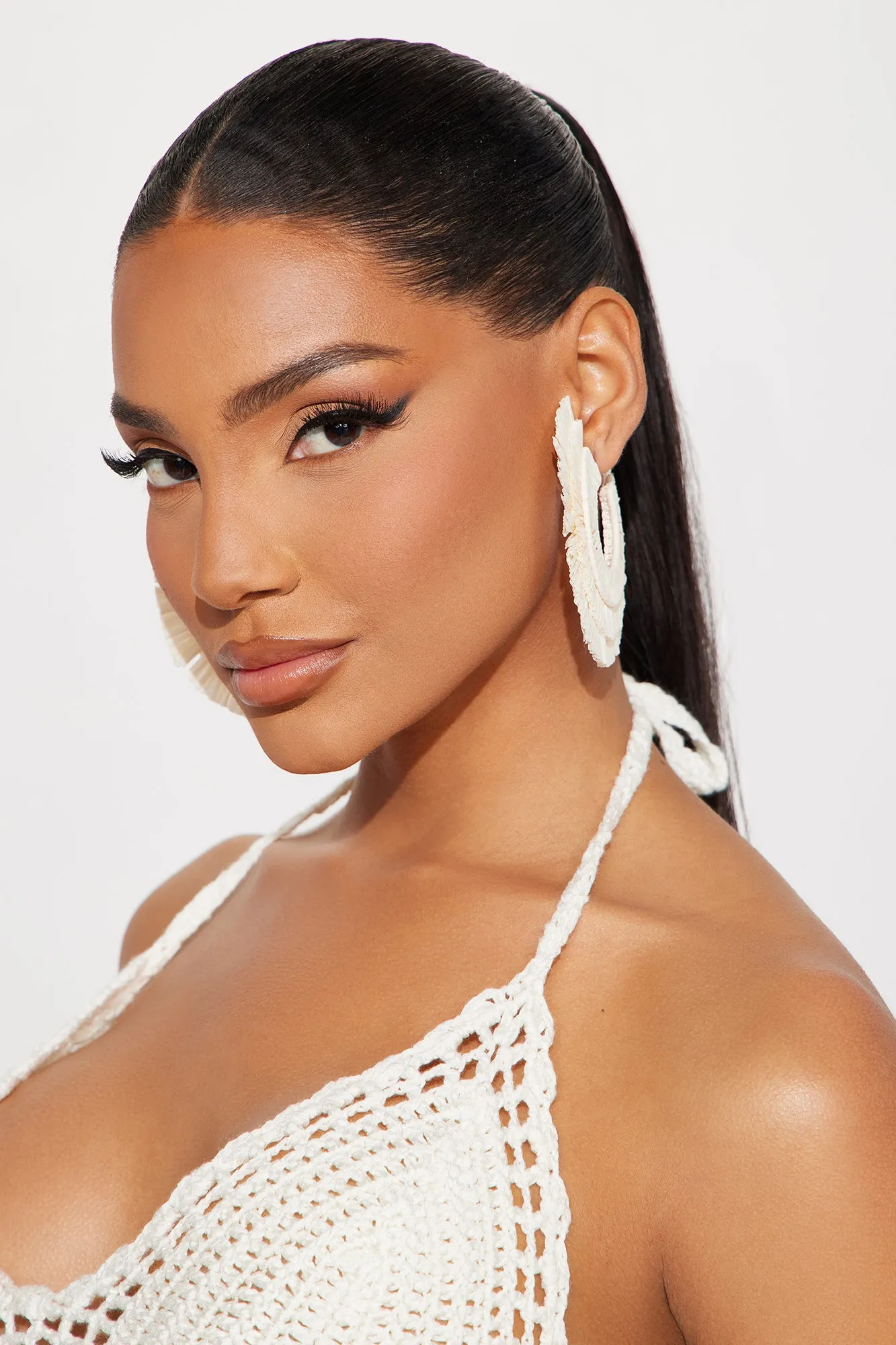 Basking In The Rays Hoop Earrings - Ivory sold by Fashion Nova product image thumbnail 2