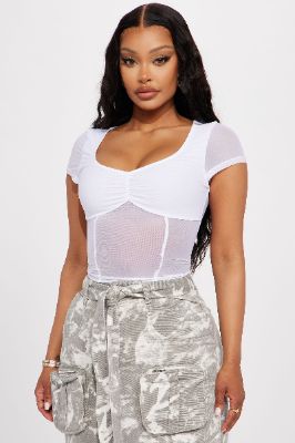 Karolina Mesh Top - Off White sold by Fashion Nova