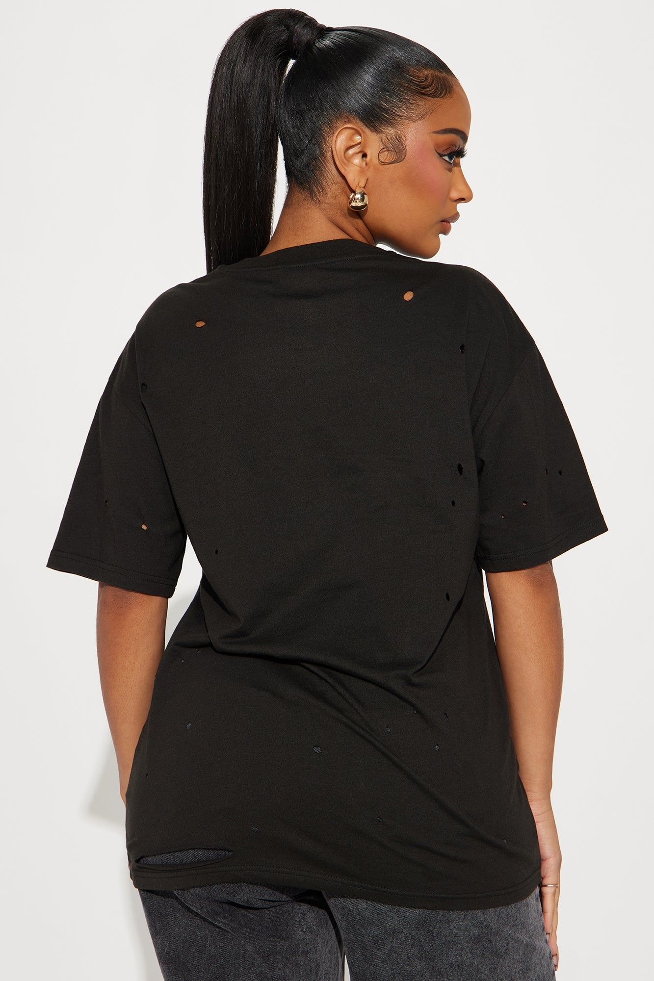 Selena Como La Flor Distressed Tee - Black sold by Fashion Nova product image thumbnail 4