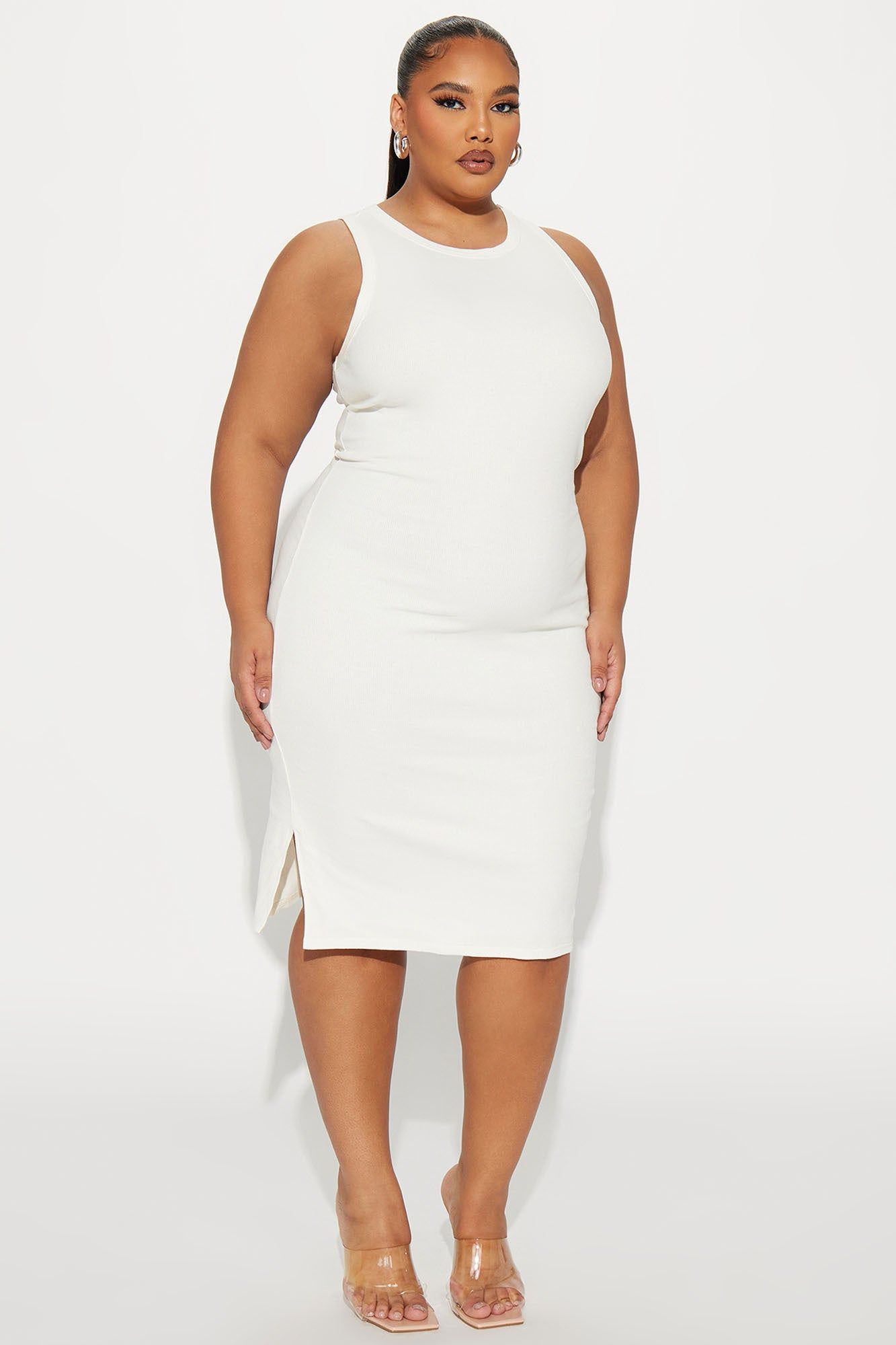 Kate Ribbed Midi Dress - Cream sold by Fashion Nova product image thumbnail 4