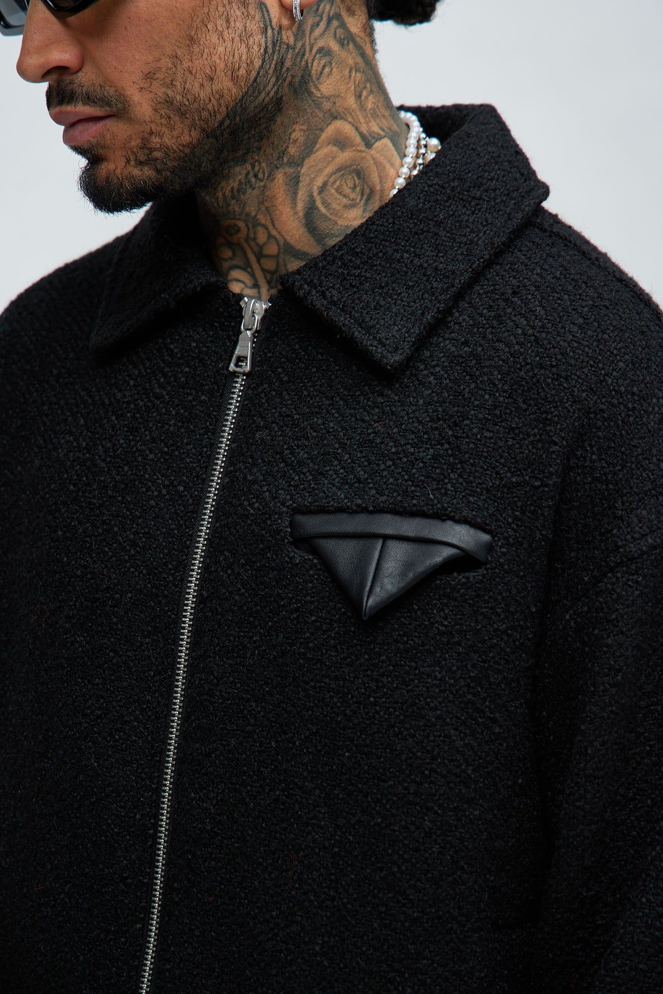 Delmont Textured Cropped Jacket - Black sold by Fashion Nova product image thumbnail 3