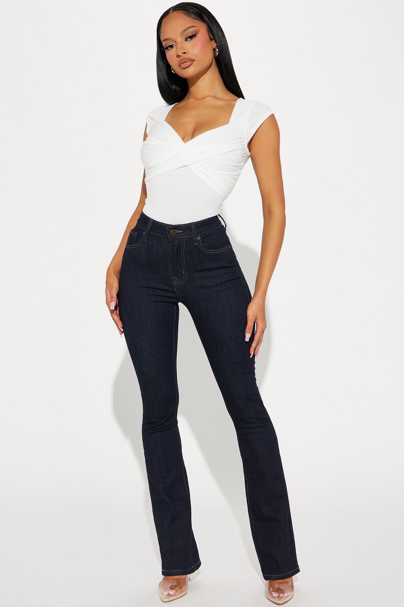 Amaya Sculpting Stretch Bootcut Jeans - Dark Wash sold by Fashion Nova