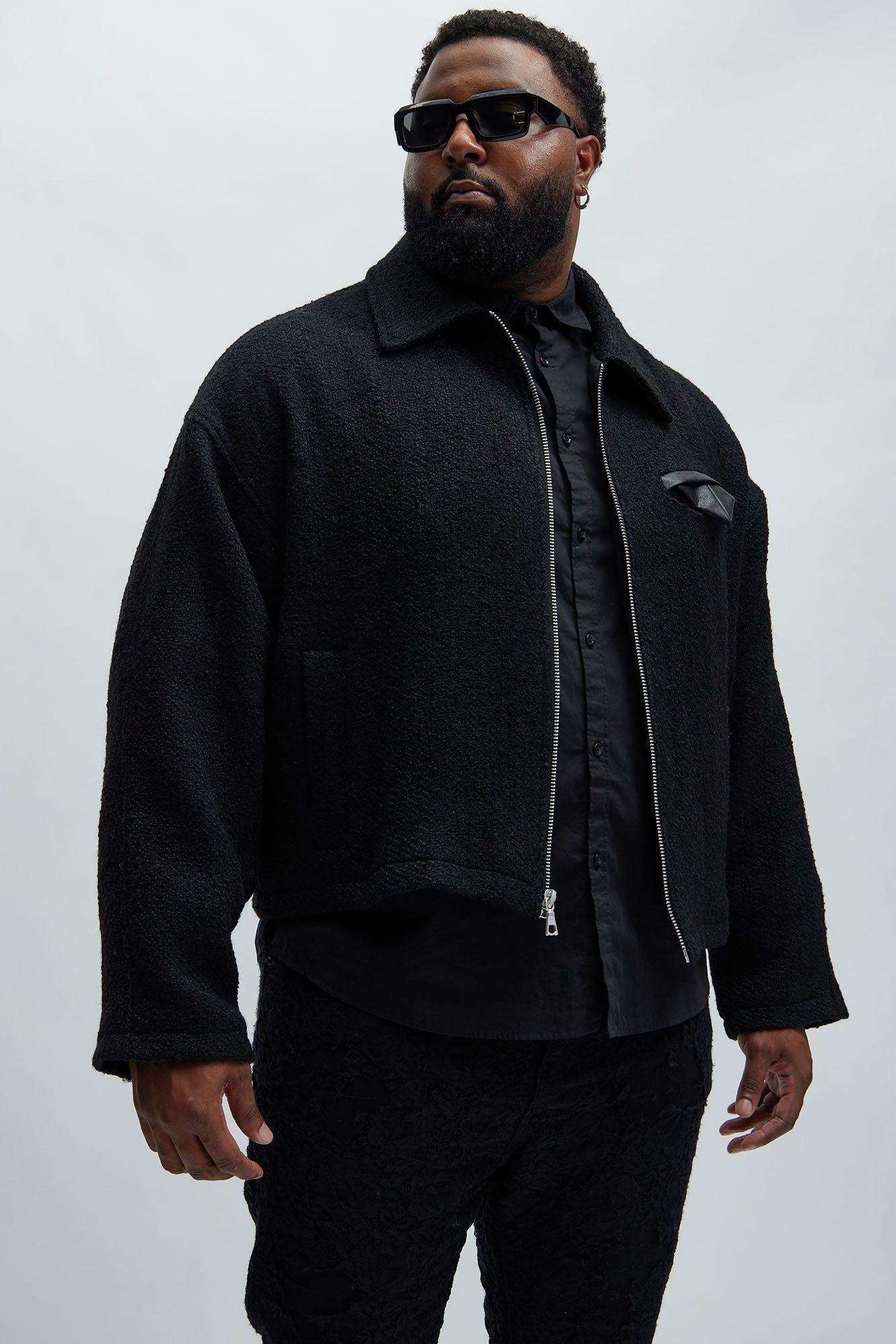 Delmont Textured Cropped Jacket - Black sold by Fashion Nova product image thumbnail 5