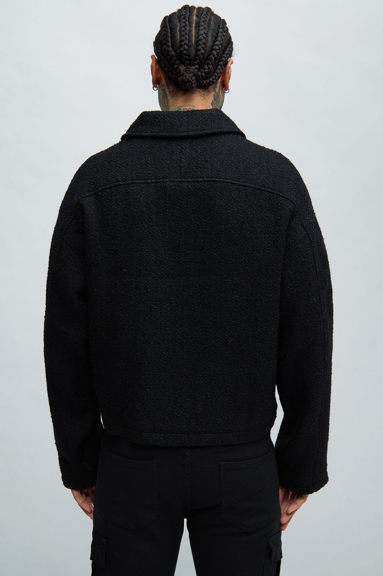 Delmont Textured Cropped Jacket - Black sold by Fashion Nova product image thumbnail 4