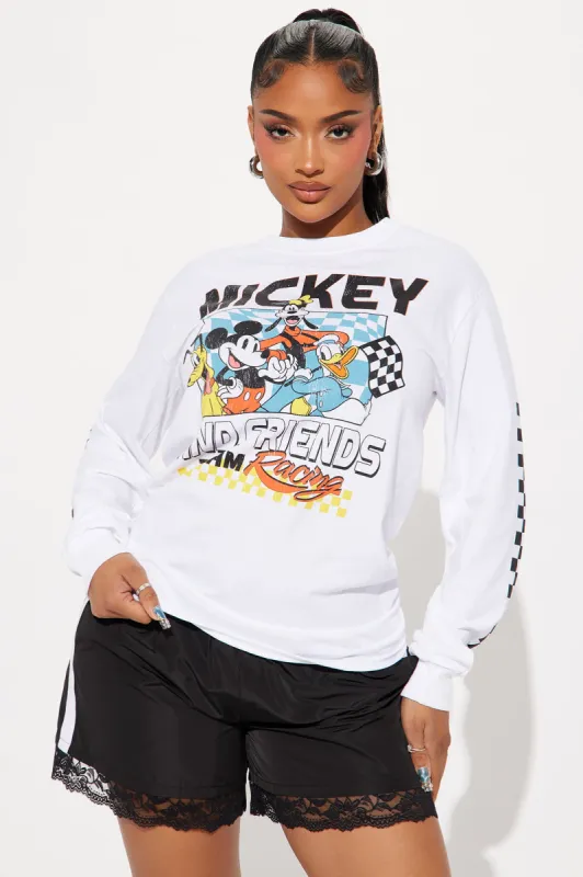 Mickey & Friends Team Racing Tee - Off White sold by Fashion Nova