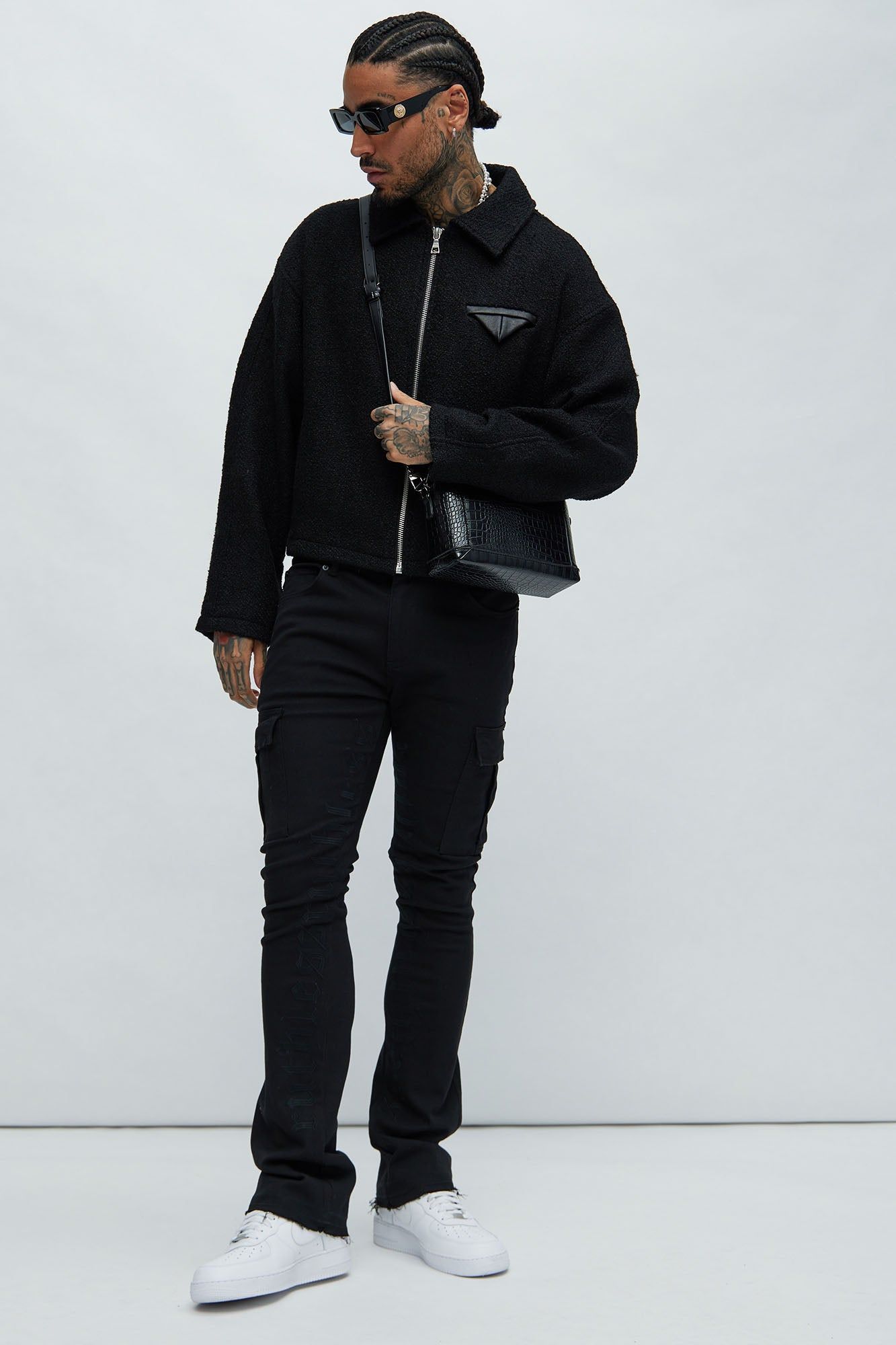 Delmont Textured Cropped Jacket - Black sold by Fashion Nova product image thumbnail 2