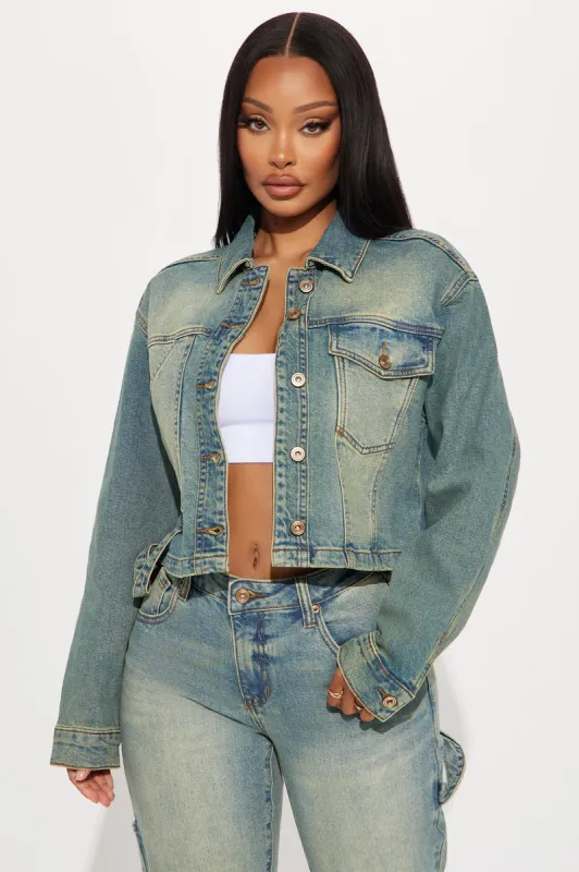 All My Life Tinted Denim Jacket - Vintage Wash sold by Fashion Nova