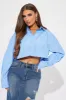 For The Day Striped Shirt - White/Blue sold by Fashion Nova