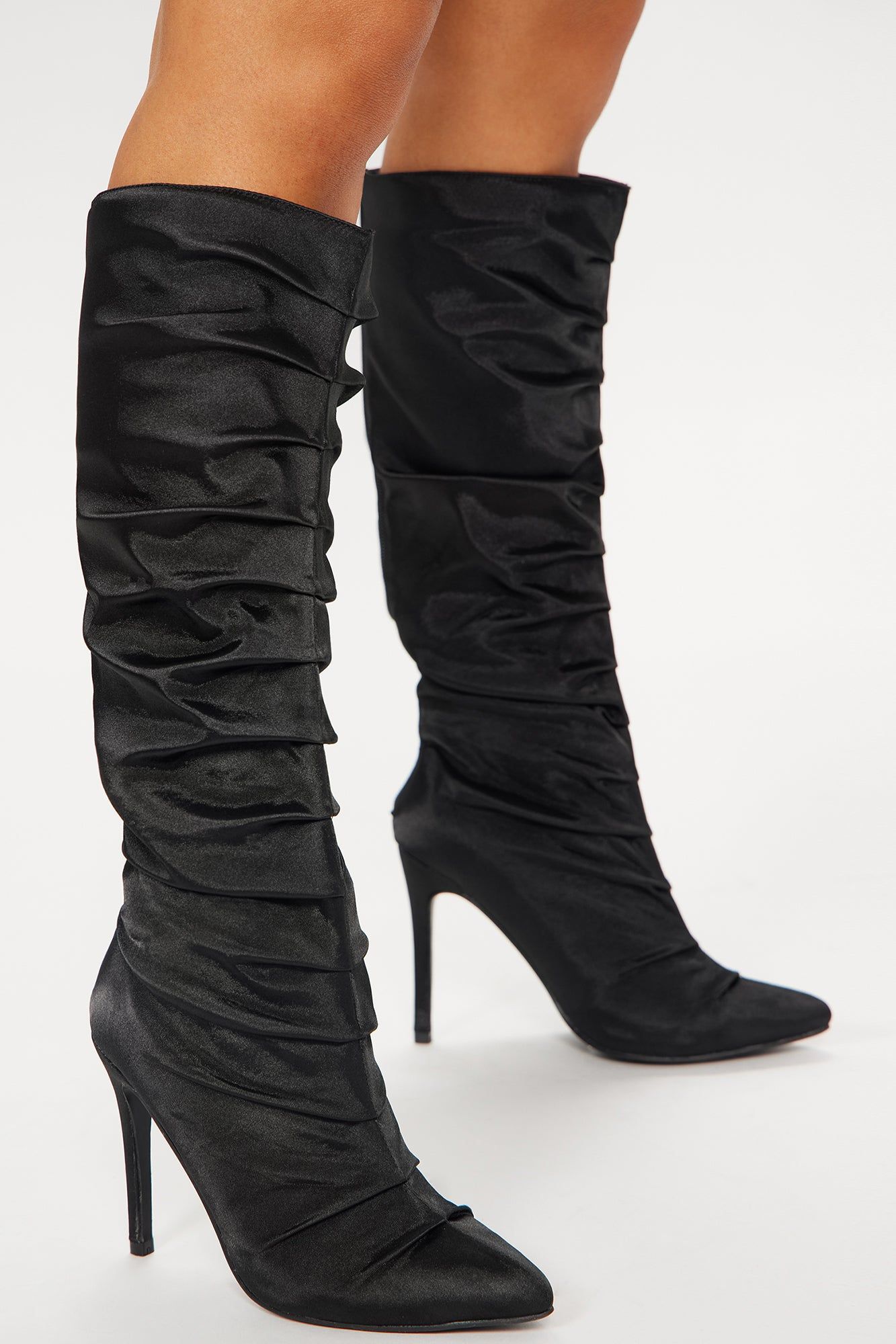 Got You Mesmerized Knee High Heeled Boots - Black sold by Fashion Nova product image thumbnail 2