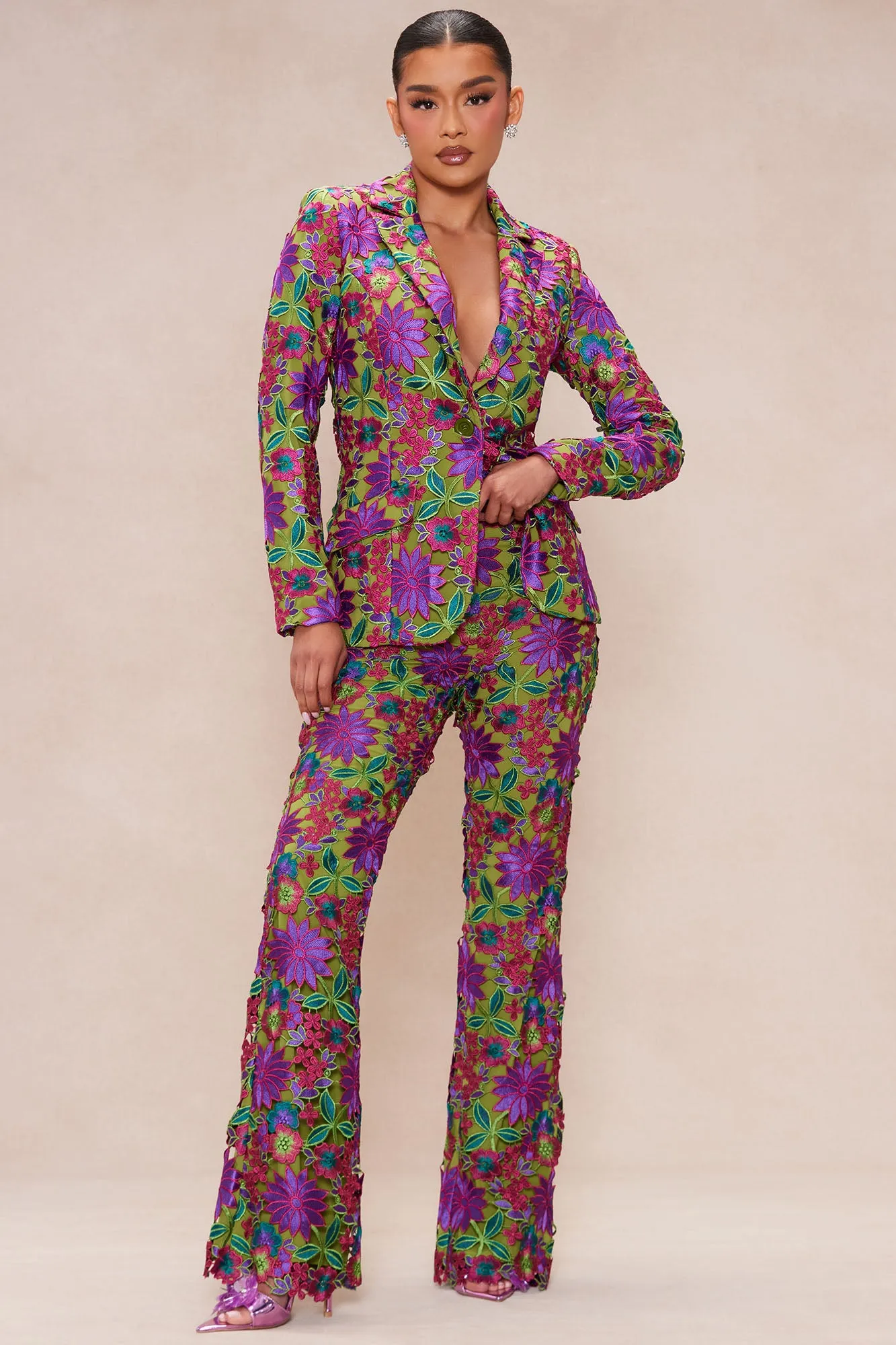 Harper Embroidered Blazer - Green/combo sold by Fashion Nova product image thumbnail 2