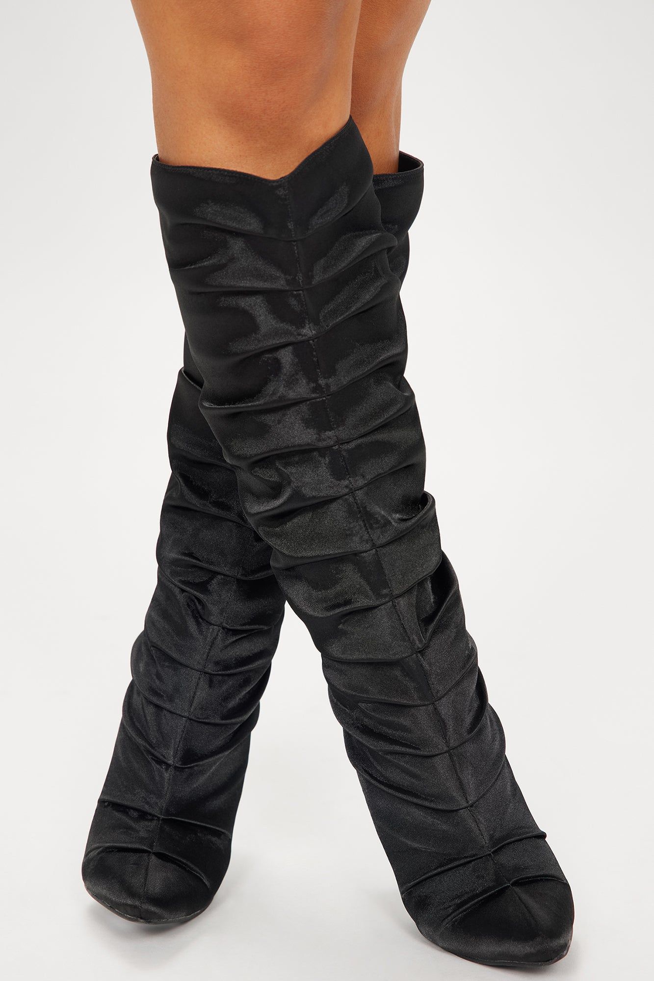 Got You Mesmerized Knee High Heeled Boots - Black sold by Fashion Nova product image thumbnail 3