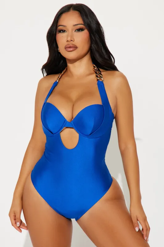 Visalia Underwire Chain 1 Piece Swimsuit - Blue sold by Fashion Nova
