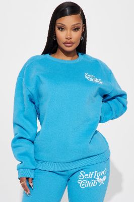Member Of The Self Love Club Sweatshirt - Blue sold by Fashion Nova