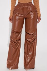Neutral Feelings Faux Leather Pant - Brown sold by Fashion Nova