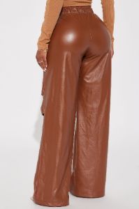 Neutral Feelings Faux Leather Pant - Brown sold by Fashion Nova