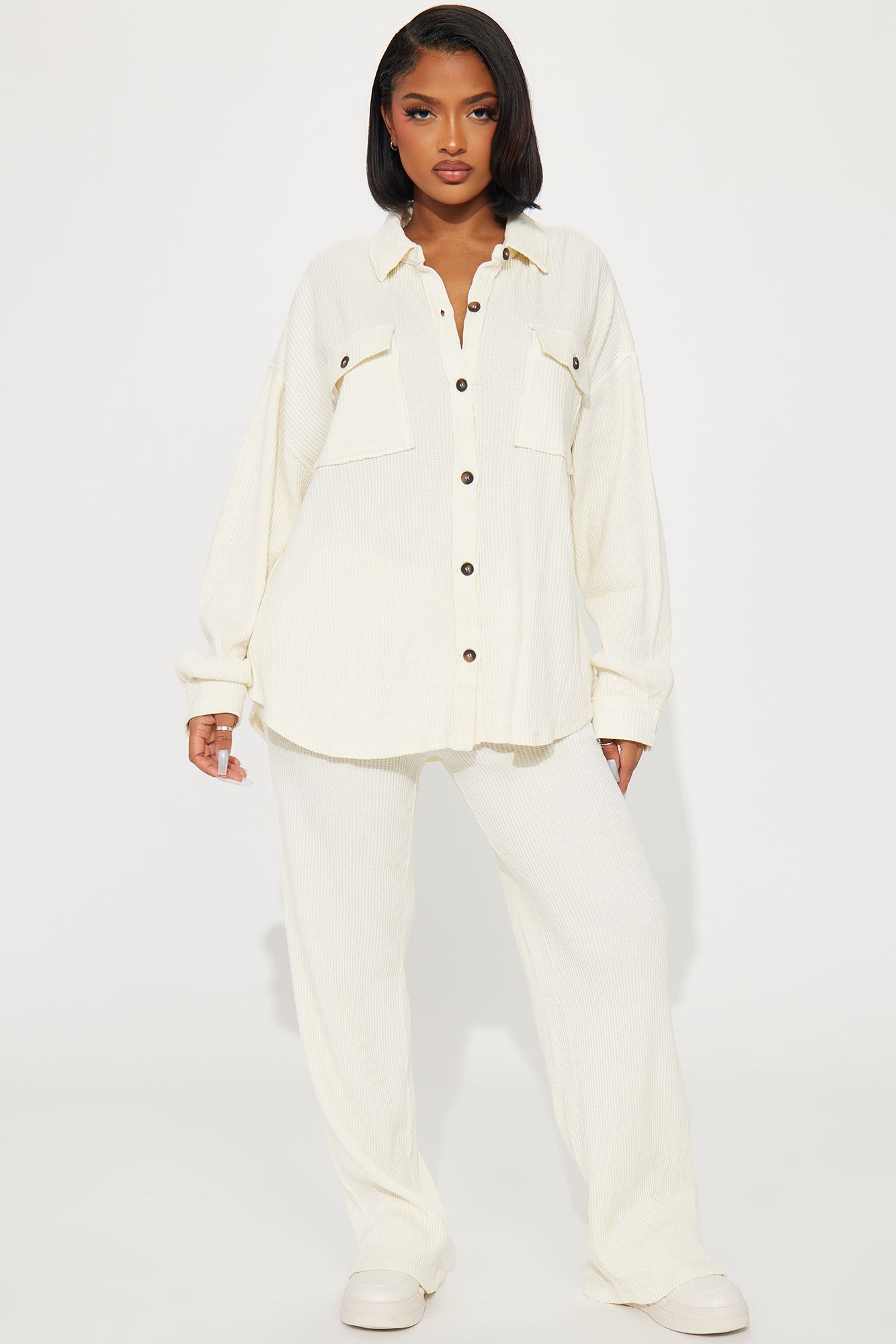 Kaylah Thermal Pant Set - Cream sold by Fashion Nova