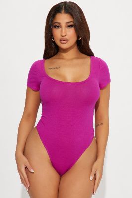 Tatiana Scoop Neck Bodysuit - Magenta sold by Fashion Nova