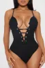 Brianne Lace Up Bodysuit - Black sold by Fashion Nova