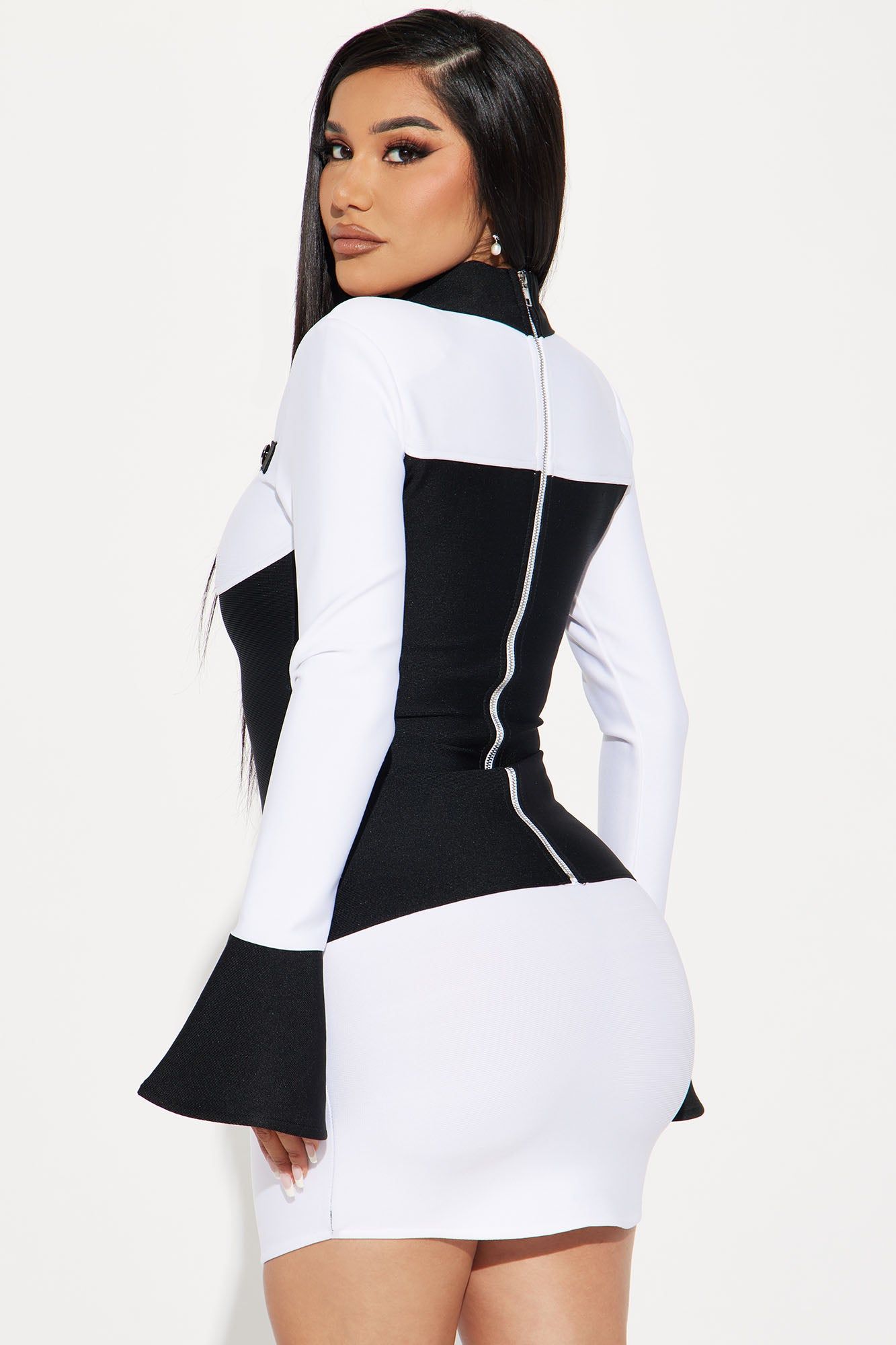 Amelia Bandage Mini Dress - Black/White sold by Fashion Nova product image thumbnail 3