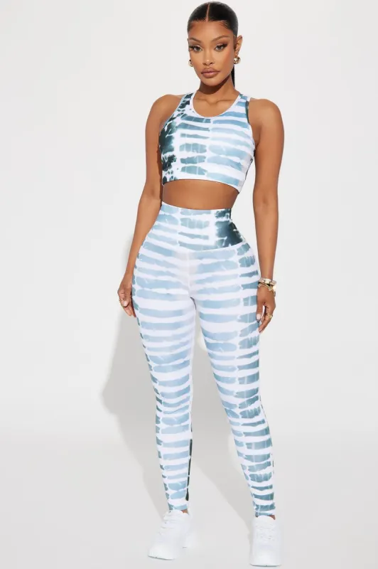 Sweat It Out Tie Dye Active Legging - Blue/combo sold by Fashion Nova