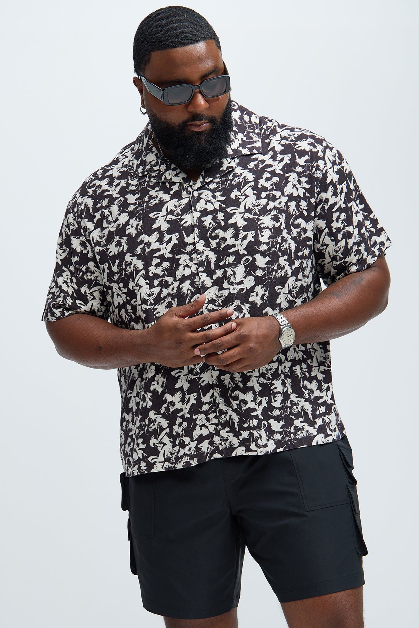 Salem Linen Shirt - Black/combo sold by Fashion Nova product image thumbnail 4