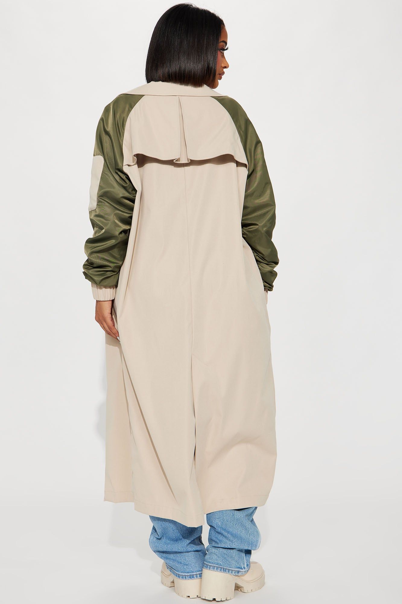 So Caught Up Trench Coat - Khaki/combo sold by Fashion Nova product image thumbnail 3