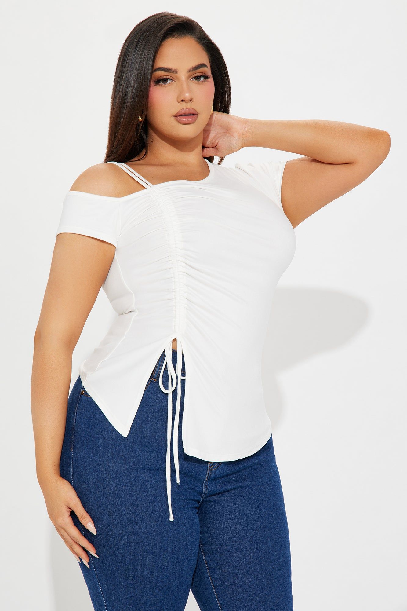 Taylor One Shoulder Top - White sold by Fashion Nova product image thumbnail 4