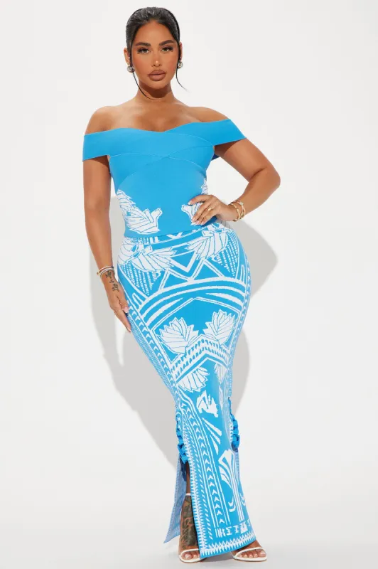 Cierra Bandage Skirt Set - Blue/combo sold by Fashion Nova