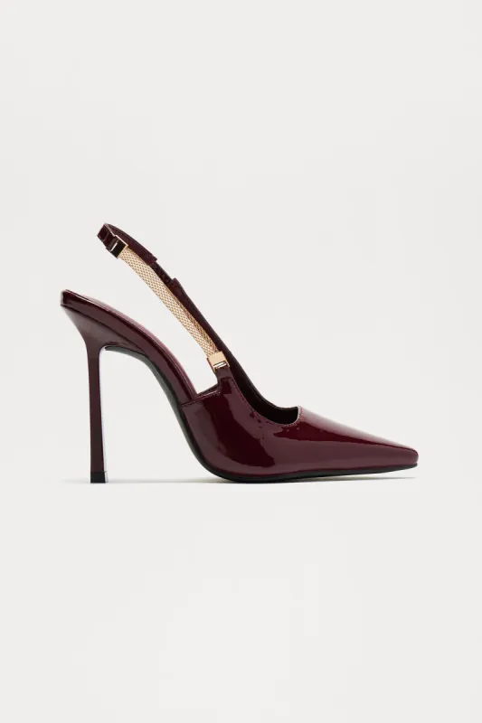 Kalea Slingback Pumps - Burgundy sold by Fashion Nova