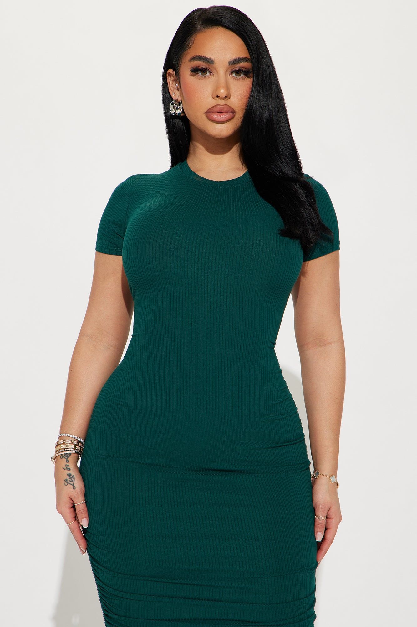 Everyday Babe Ribbed Midi Dress - Hunter sold by Fashion Nova product image thumbnail 2