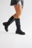 Miles Buckle Knee High Boots - Black sold by Fashion Nova