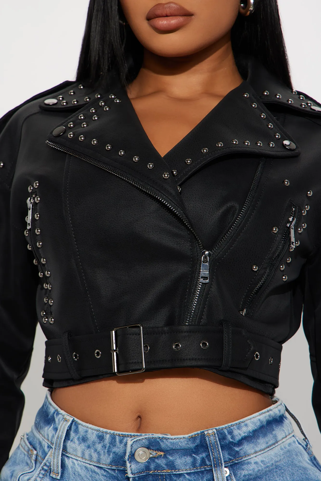 Heartthrob Studded Moto Jacket - Black sold by Fashion Nova product image thumbnail 4