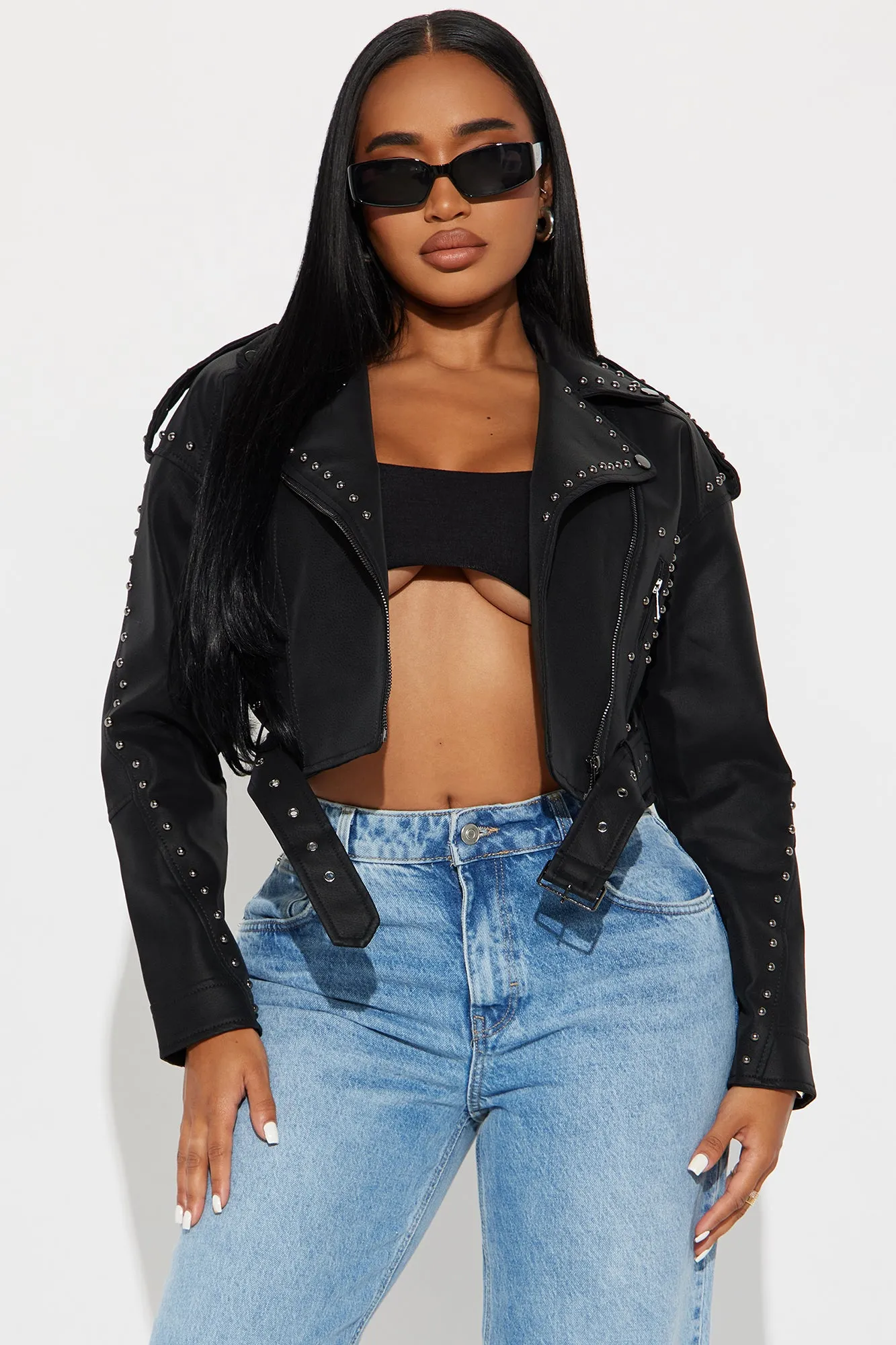 Heartthrob Studded Moto Jacket - Black sold by Fashion Nova