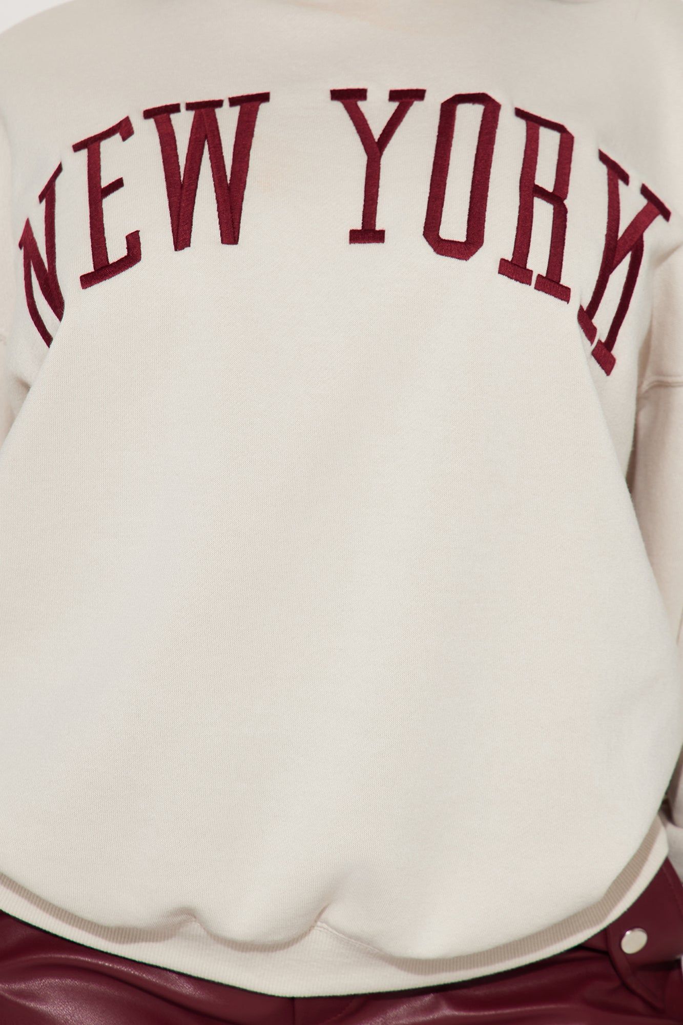New York Embroidered Screen Sweatshirt - Beige sold by Fashion Nova product image thumbnail 3