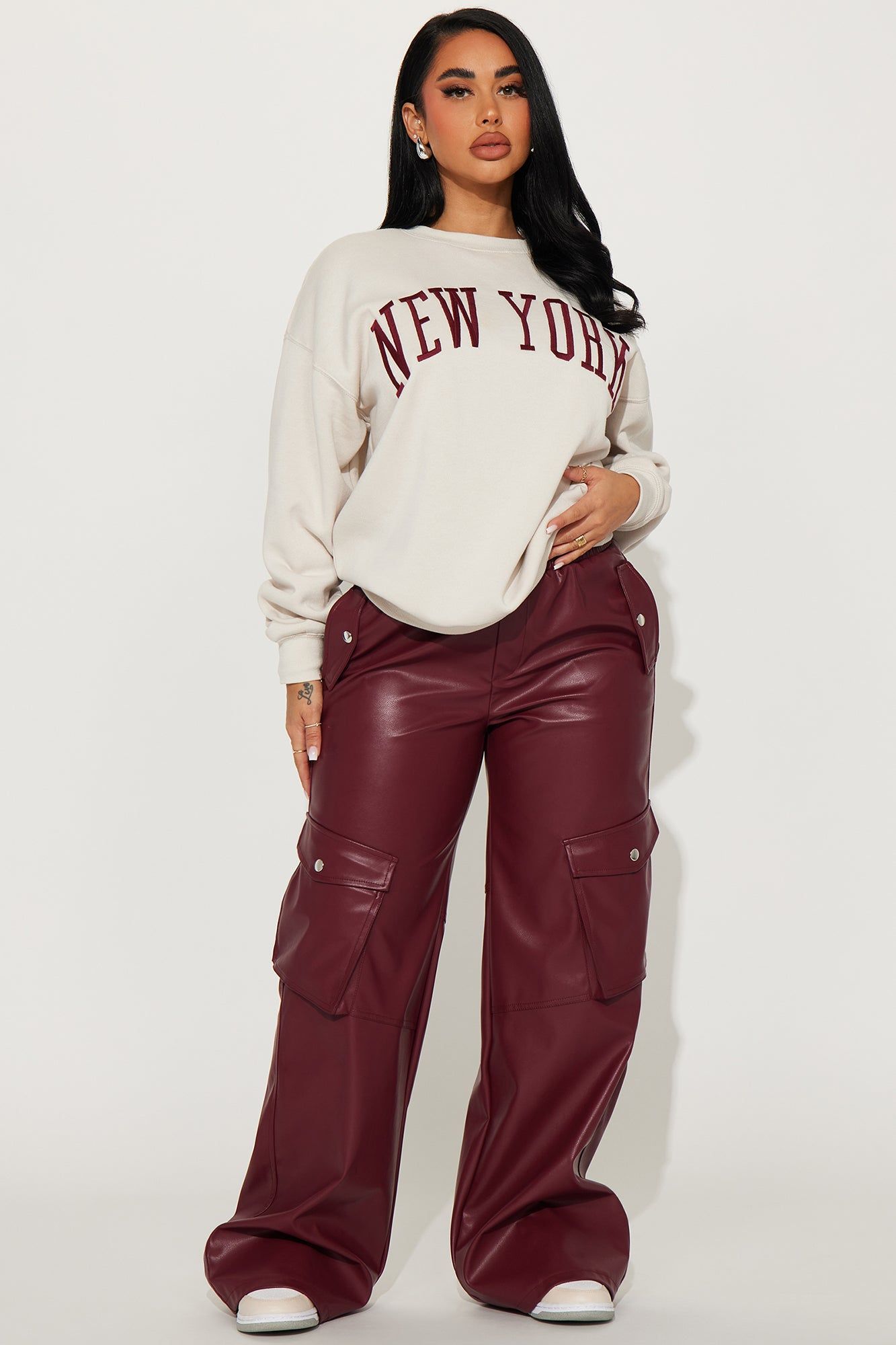 New York Embroidered Screen Sweatshirt - Beige sold by Fashion Nova product image thumbnail 2