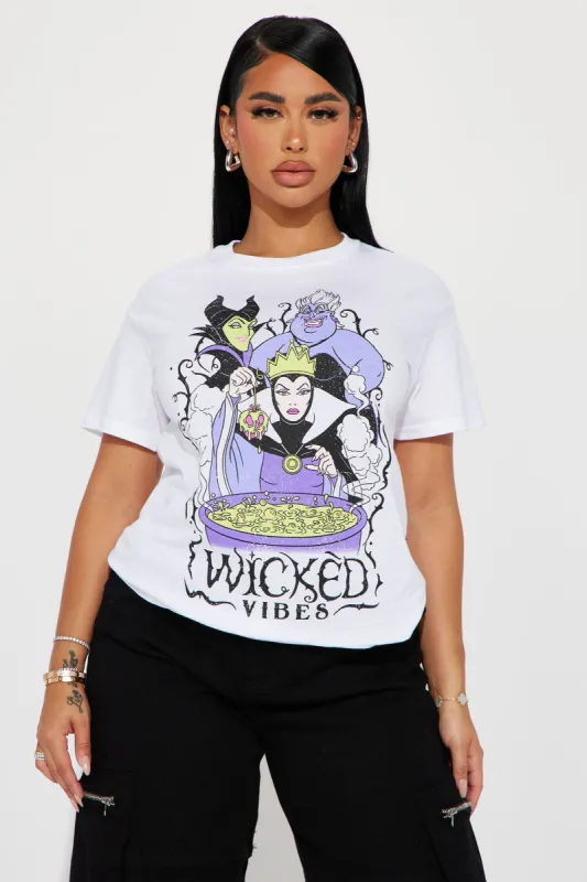 Totally Wicked Disney Villians Graphic Tshirt - White sold by Fashion Nova