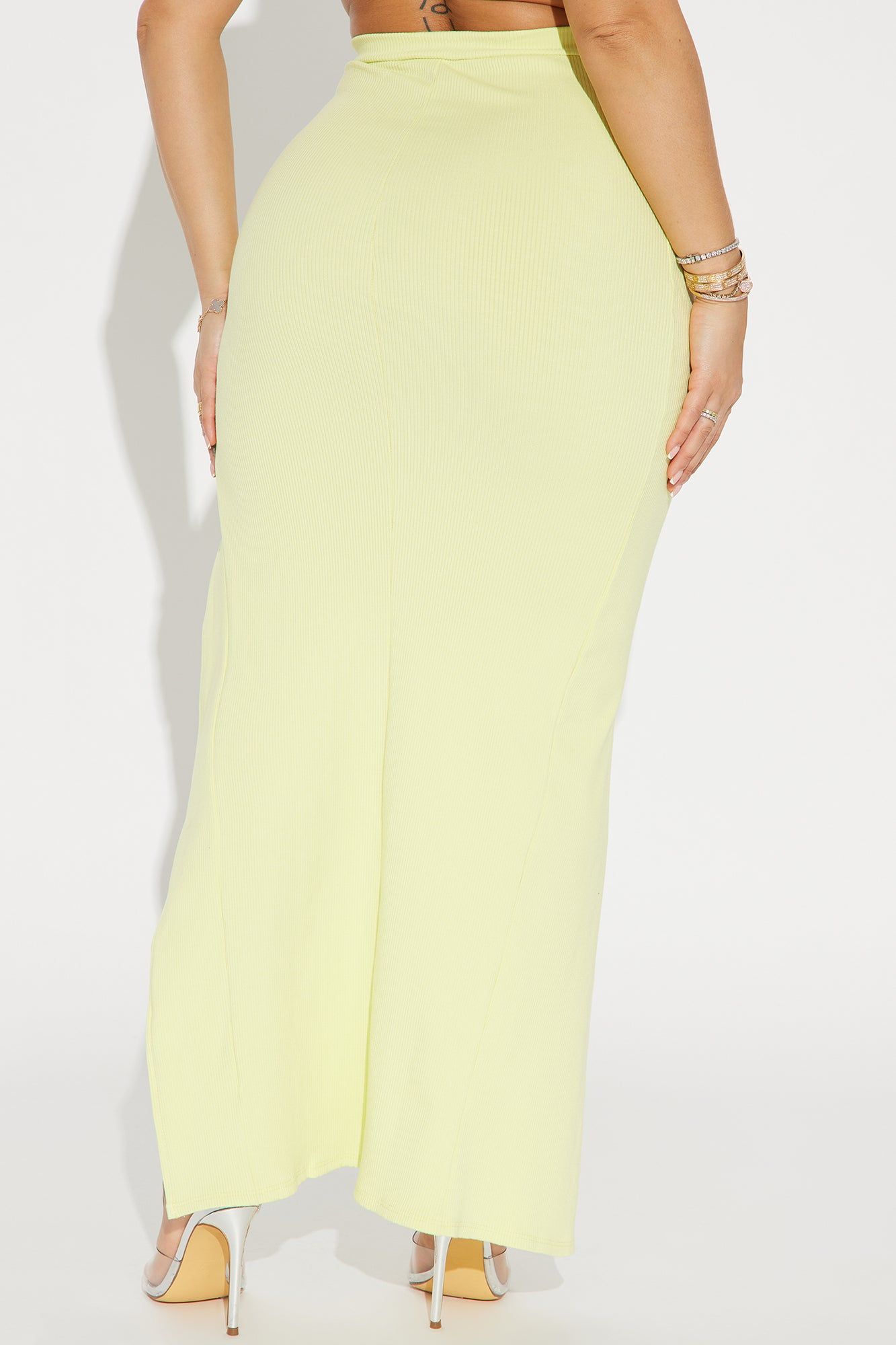 Abbey Snatched Maxi Skirt - Citron sold by Fashion Nova product image thumbnail 3