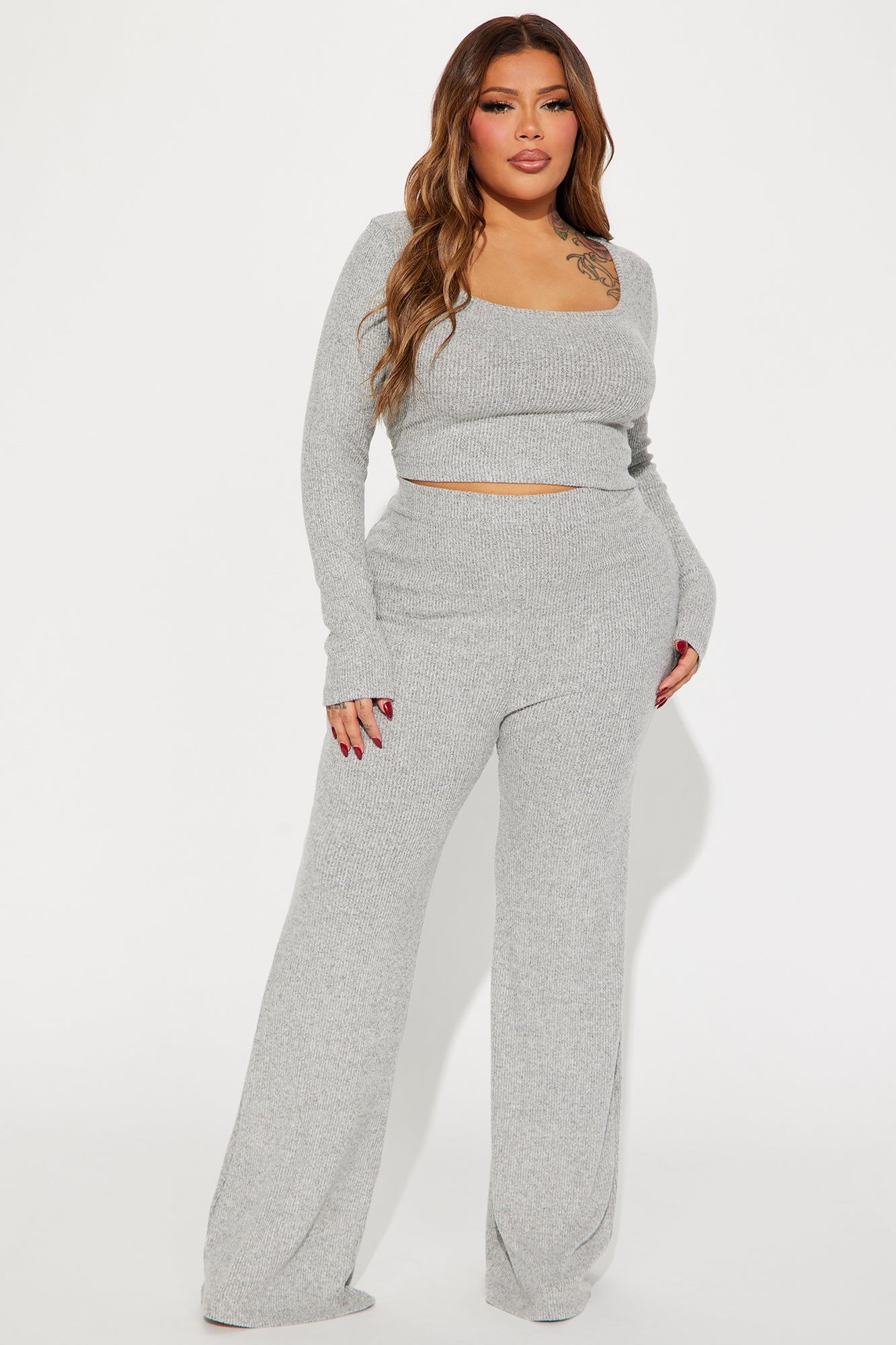 Cute N Cozy Pant Set - Heather Grey sold by Fashion Nova product image thumbnail 4