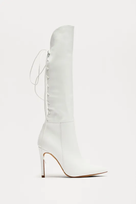 On Your Radar Knee High Boots - White sold by Fashion Nova