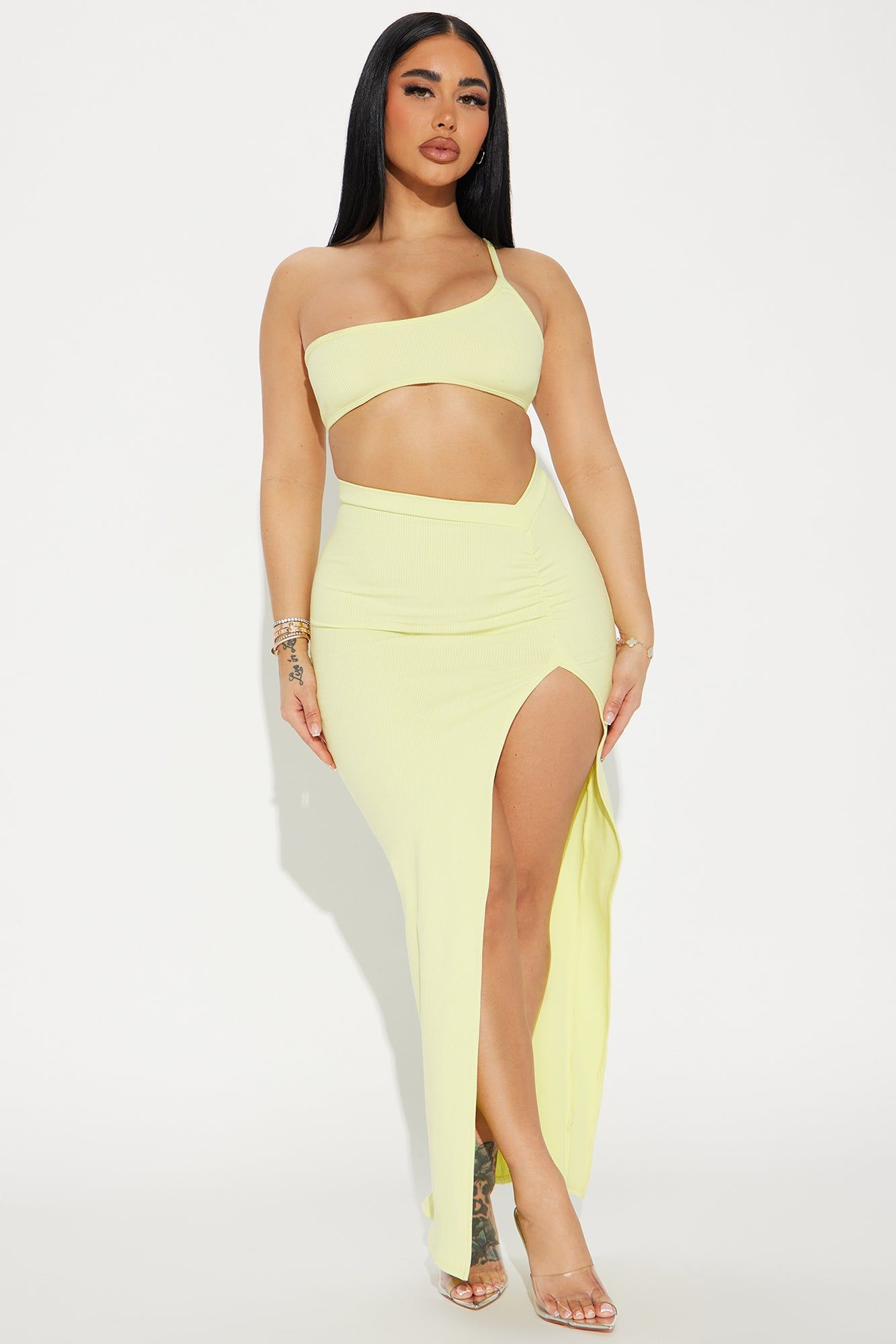 Abbey Snatched Maxi Skirt - Citron sold by Fashion Nova product image thumbnail 2