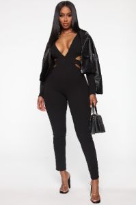 Love Charms Cut Out Jumpsuit - Black sold by Fashion Nova