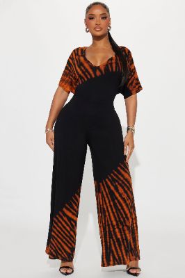 Closer Tie Dye Jumpsuit - Black/combo sold by Fashion Nova