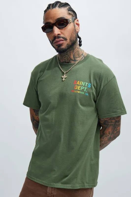 Saints Dept. Short Sleeve Tee - Olive sold by Fashion Nova